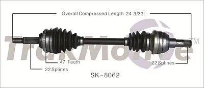 TRAKMOTIVE SK8062 New Cv Axle