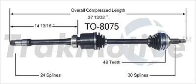 TRAKMOTIVE TO8075 New Cv Axle