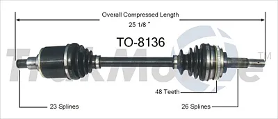 TRAKMOTIVE TO8136 New Cv Axle
