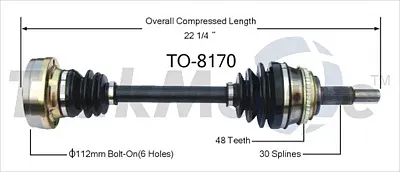 TRAKMOTIVE TO8170 New Cv Axle