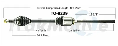 TRAKMOTIVE TO8239 New Cv Axle