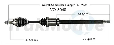 TRAKMOTIVE VO8040 New Cv Axle