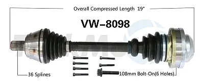 TRAKMOTIVE VW8098 New Cv Axle