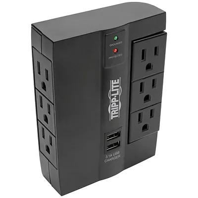 Tripp Lite By Eaton Swivel6Usb 3-Ac Swiveling Outlet, 3-Ac Fixed Outlet, And 2-U