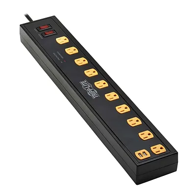 Tripp Lite By Eaton Tlp1006Usb 10-Ac Outlet And 2-Usb Port 1,350-Joules Protect