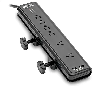 Tripp Lite By Eaton Tlp606Dmusb 6-Ac Outlet And 2-Usb Port 2,100-Joules Protect