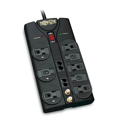 Tripp Lite By Eaton Tlp810Net 8-Ac Outlet, Telco, Coax, And Ethernet 3,240-Joule