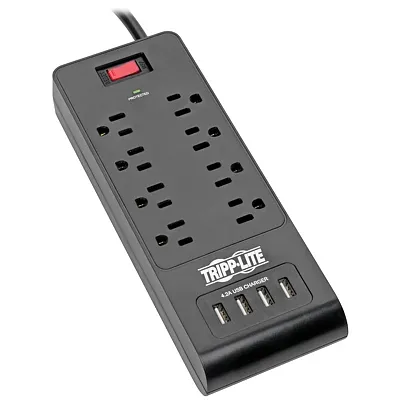 Tripp Lite By Eaton Tlp864Usbb 8-Ac Outlet And 4-Usb Port 1,800-Joules Protect I