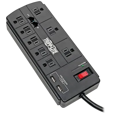 Tripp Lite By Eaton Tlp88Tusbb 8-Ac Outlet, 2-Usb Port, And Telco 1,200-Joules P