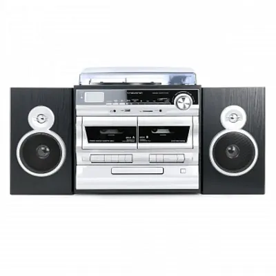 Trexonic 3-Speed Turntable With CD Player, Double Cassette Playe