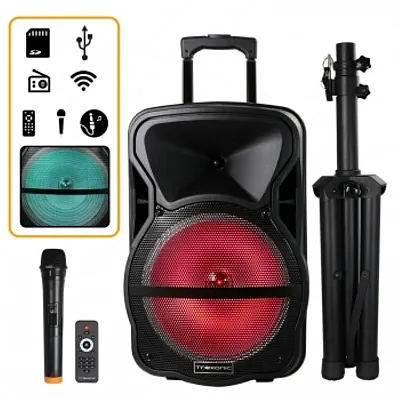 Trexonic Combination 12 Inch Bluetooth Portable Speaker and Tripod Stand with Re