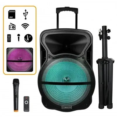 Trexonic Combination 15 Inch Bluetooth Portable Speaker and Tripod Stand with Re