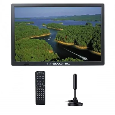 Trexonic Portable Rechargeable 15.4 Inch LED TV with HDMI, SD/MMC, USB, VGA, AV