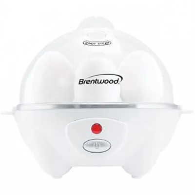 Brentwood Electric 7 Egg Cooker with Auto Shut Off in White