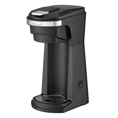 Brentwood K-Cup Single Serve Coffee Maker in Black with Reusable Filter Basket