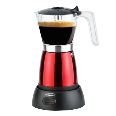 Brentwood 6 Serving Cordless Electric Moka Pot Espresso Machine