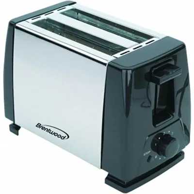 Brentwood 2-Slice Toaster (Stainless Steel and Black)