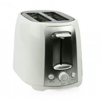 Brentwood 2 Slice Cool Touch Toaster ; White and Stainless Steel