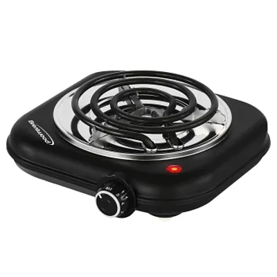 Brentwood 1100w Countertop Single Coiled Electric Burner in Black