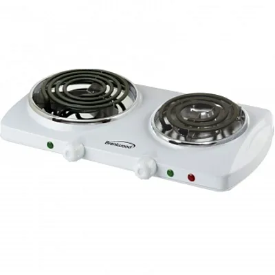 Brentwood Electric 1500W Double Burner Spiral White