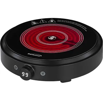 Brentwood Select 10 Inch Countertop Infrared Single Burner in Black with Digital