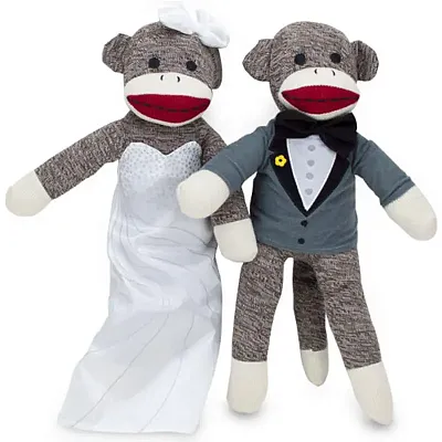 Sock Monkey Family Bride and Groom TSMF-303.304-X