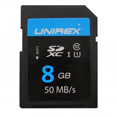 Unirex SDHC Card 8GB Class 10 (UHS-1) Memory Card