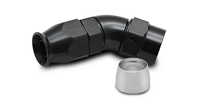 VIBRANT 28412 Aluminum 45 Deg One Piece Hose End