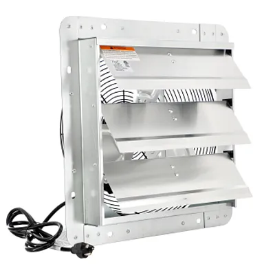 Via Air 14 Inch Shutter Exhaust Fan with Power Cord
