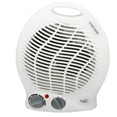 Vie Air 1500W Portable 2-Settings White Home Fan Heater with Adjustable Thermost