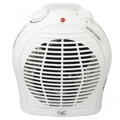 Vie Air 1500W Portable 2-Settings White Fan Heater with Adjustable Thermostat -