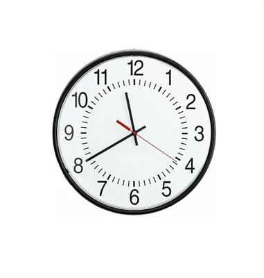 VALCOM V-A2416B 16In Rnd Wired Analog Clock, Black, Sur