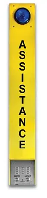 Viking Electronics E-1600AST2IPEWP Voip Two-Button Yellow Assistance Tower