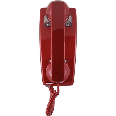 Viking Electronics K-1900W-IP-RED Classic Voip Wall Phone Auto Dialer Red