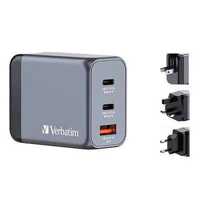 Verbatim 32201 65-Watt 3-Usb-Port Gan Wall Charger
