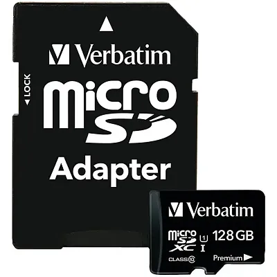 Verbatim 44085 128Gb Premium Microsdxc(Tm) Card With Adapter