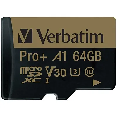 Verbatim 70002 64 Gb Pro Plus 666X Microsdxc Memory Card With Ad