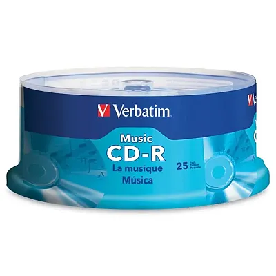 Verbatim 96155 40X 80-Minute Cd-R With Branded Surface, 25 Pack