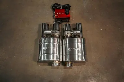 VALVETRONIC 76UALOUTX2 Valved Muffler Kit 76Mm Dualout X2
