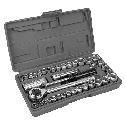 Performance Tool Sae/Metric Socket (1/4" & 3/8" Drive) And Bit Set (40-Piece Set