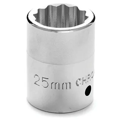 Performance Tool 3/4" Drive 25Mm 12-Point Metric Standard Socket