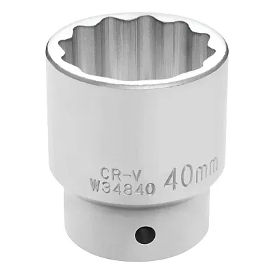 Performance Tool 3/4" Drive 40Mm 12-Point Metric Standard Socket