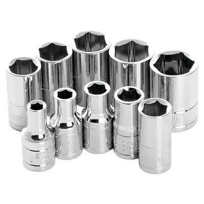 Performance Tool 1/4" Drive 6-Point Met Metric Socket Set (10-Piece Set)