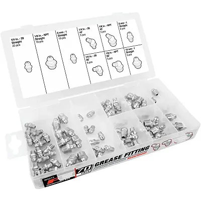 Performance Tool Sae/Metric Grease Fitting Assortment (70 Piece)