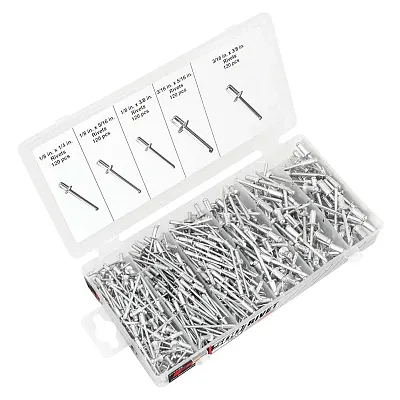 Performance Tool Sae Sizes Aluminum Rivet Assortment Set (500 Piece)