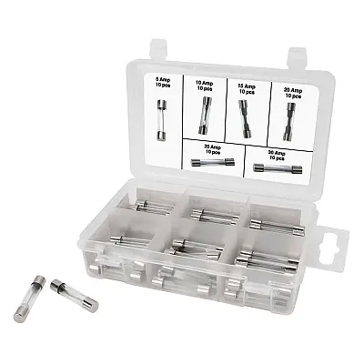 Performance Tool Assorted Agc Glass Fuse Assortment (5A To 30A) In A Clear Plast
