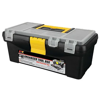 Performance Heavy Duty 12-1/2" Plastic Tool Box/Organizer (Black)