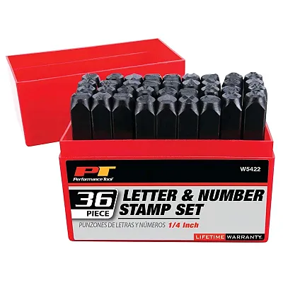 Performance Tool 1/4??? Steel Letter/Number Stamp Set (36 Piece)