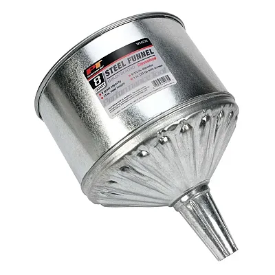 Performance Tool Galvanized Steel Funnel - 8 Quart Capacity