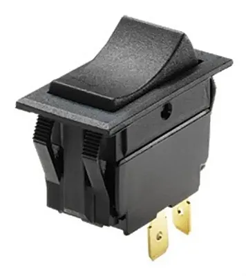 WHITECAP IND S8051C Black Rocker Switch (On/Off)